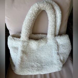 A New Day fuzzy tote in white